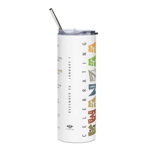 Kwanzaa Stainless steel tumbler (white)