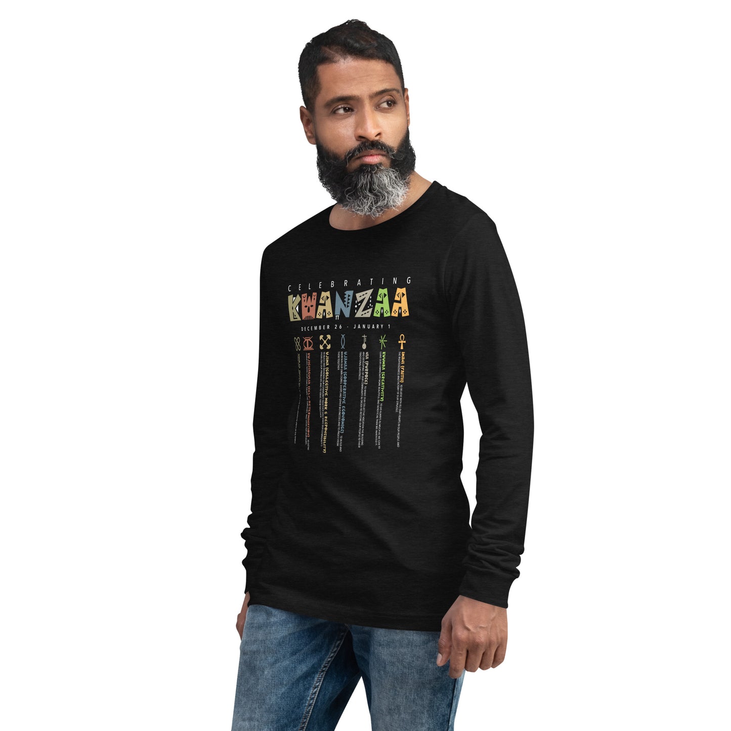 Kwanzaa Men's Black Long Sleeve Tee