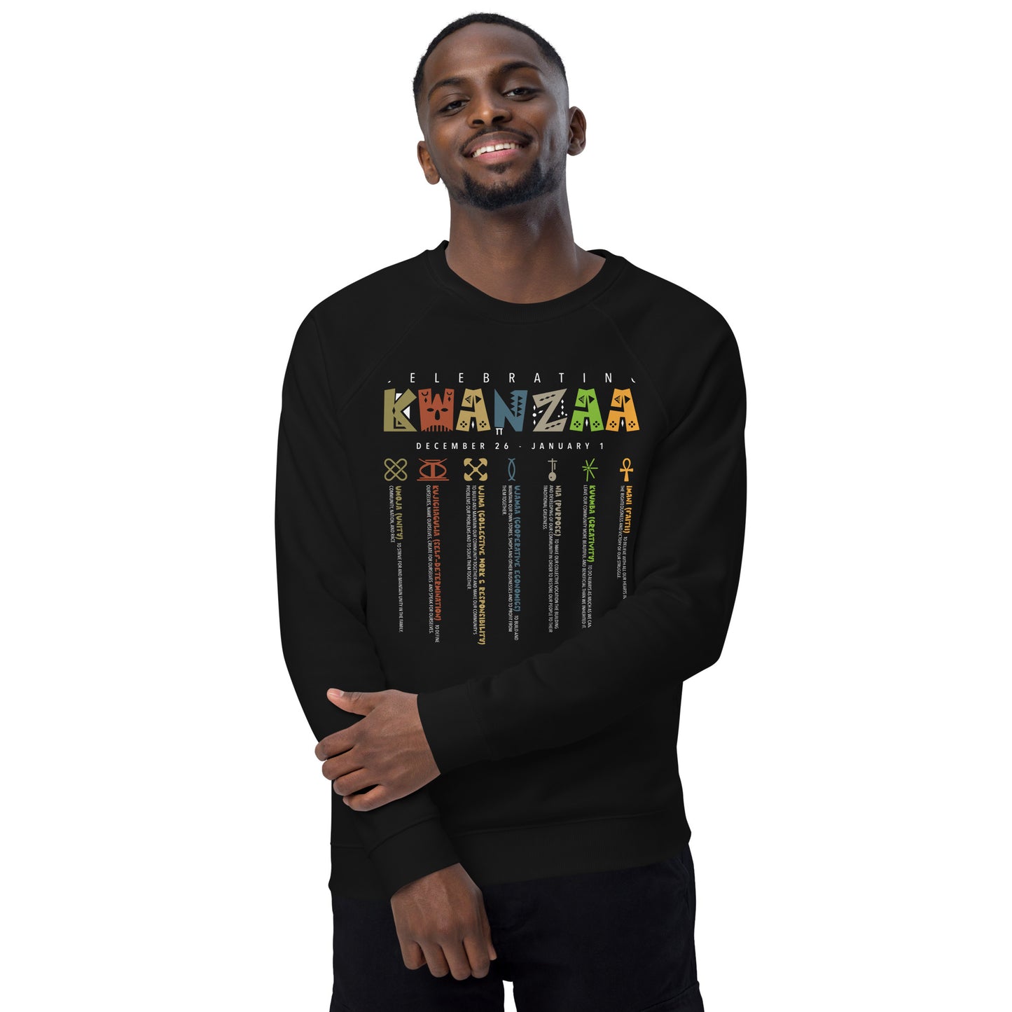 Kwanzaa Unisex Long Slv Sweatshirt Black