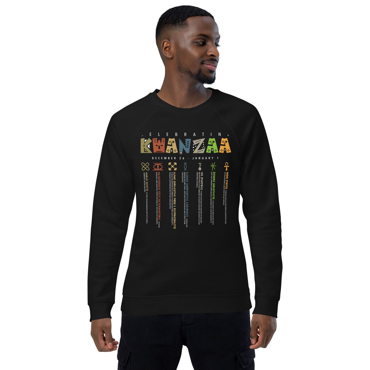 Kwanzaa Unisex Long Slv Sweatshirt Black